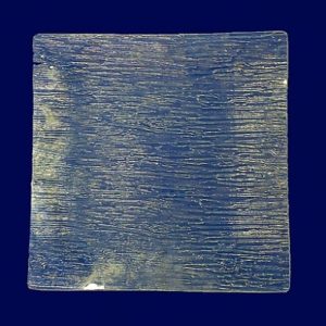 14 inch Square Silver Threaded Glass Tray