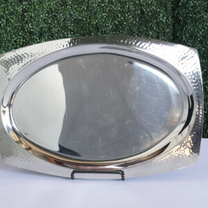 14" x 22" Oblong Hammered Stainless Tray