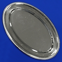 17" x 27" Oval Plain Stainless Tray