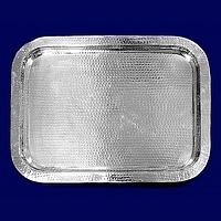 18" x 24" Oblong Hammered Silver Tray