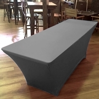 90" x 156" Silver Spandex Table cover (fits 8' table)