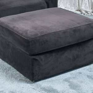 Small Ottoman - Black Velvish