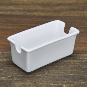 5" White China Sugar Packet Holder