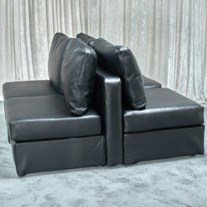 Diner Booth - Black Leather Modular