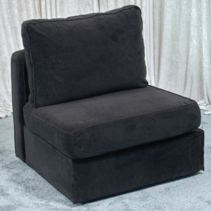 Armless Back Chair - Black Velvish