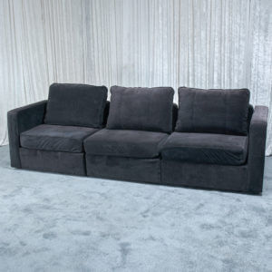 Full Sofa (3 cushion) - Black Velvish