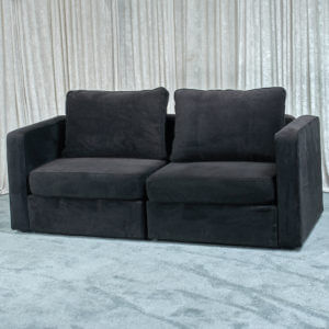 Small Sofa / Love Seat - Black Velvish