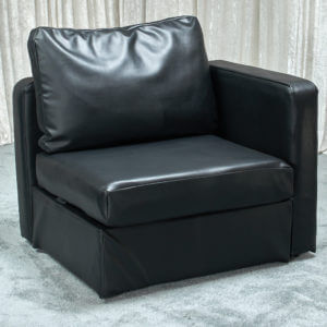 Corner Chair - Black Leather Modular