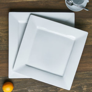 Square White China Platters