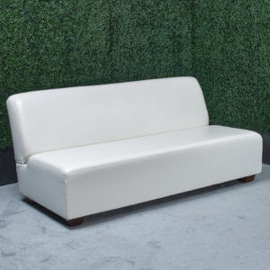 6' One Piece Sofa - White Leather