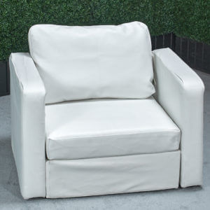 Arm Chair - White Leather Modular
