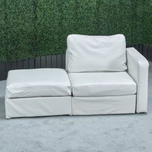 Chaise - White Leather Modular