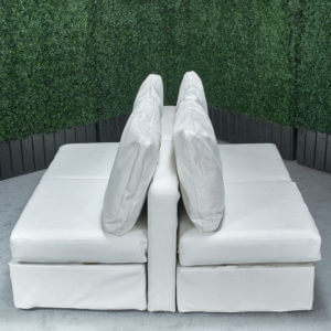 Diner Booth - White Leather Modular