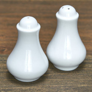 White China Salt & Pepper Shaker (filled)