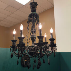 Chandelier Black With Black Crystals