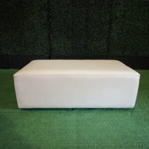 Lounge Furniture Beige Leather Rectangle Ottoman Large