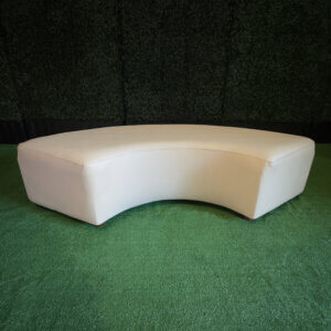 8' Lounge Furniture Serpentine Bench Beige Leather