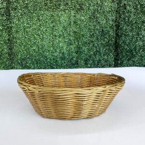 Wicker Bread Basket - Gold Oval
