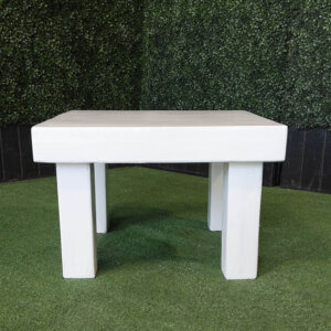 24" Square White End Table
