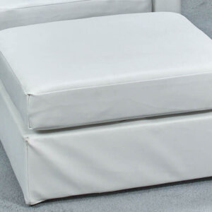 Small Ottoman - White Leather Modular