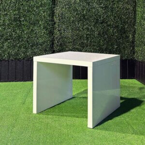 24" White High Gloss End Table