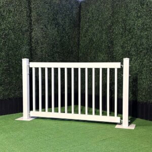 6' X 42" White Vinyl Picket Fence