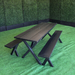 6' Picnic Table w/ Benches - Black