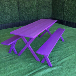6' Picnic Table w/ Benches - Purple